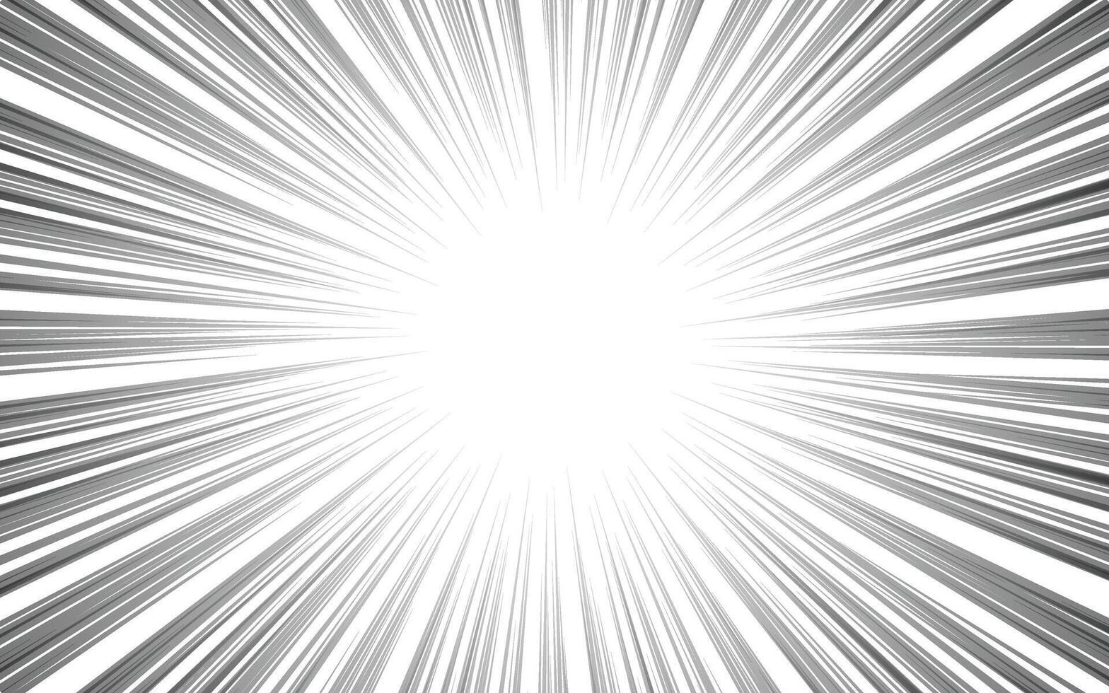 Black and white radial lines background in comic book vector