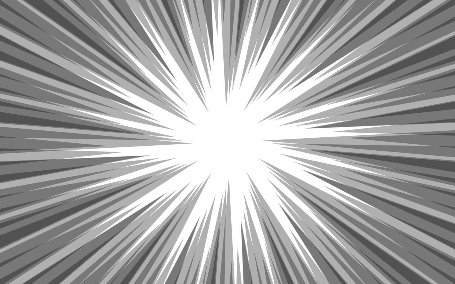 Black and white manga comic abstract explosion background with radial effect. vector
