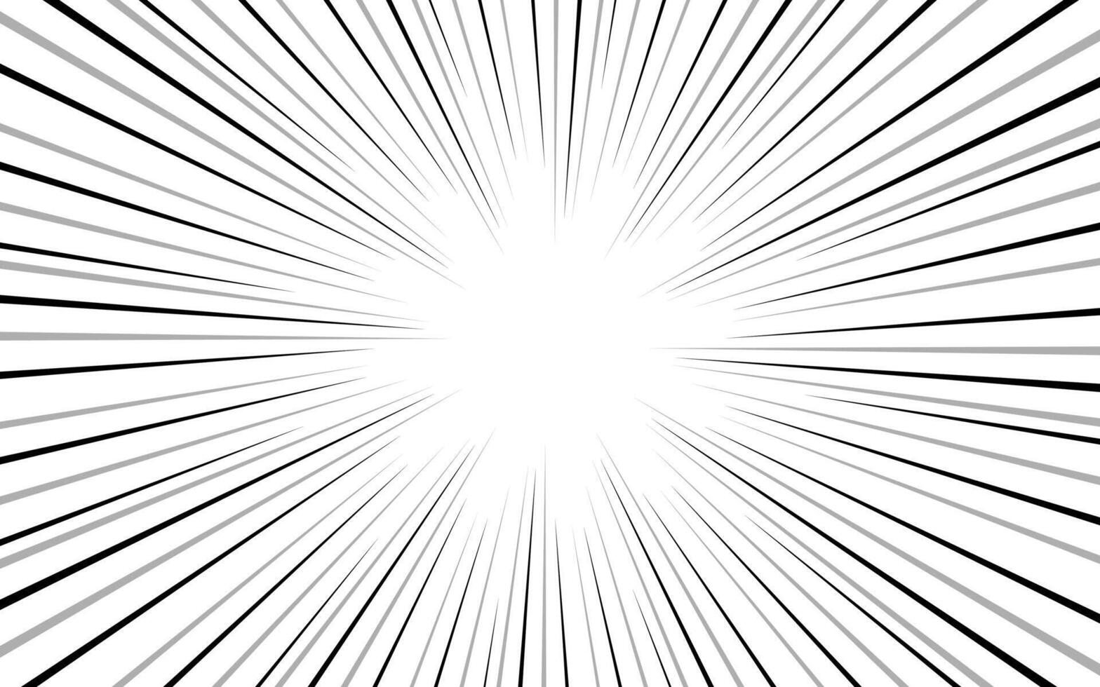 Diagonal speed lines background. Comic book explosion wallpaper. Abstract black and white radial lines frame design vector