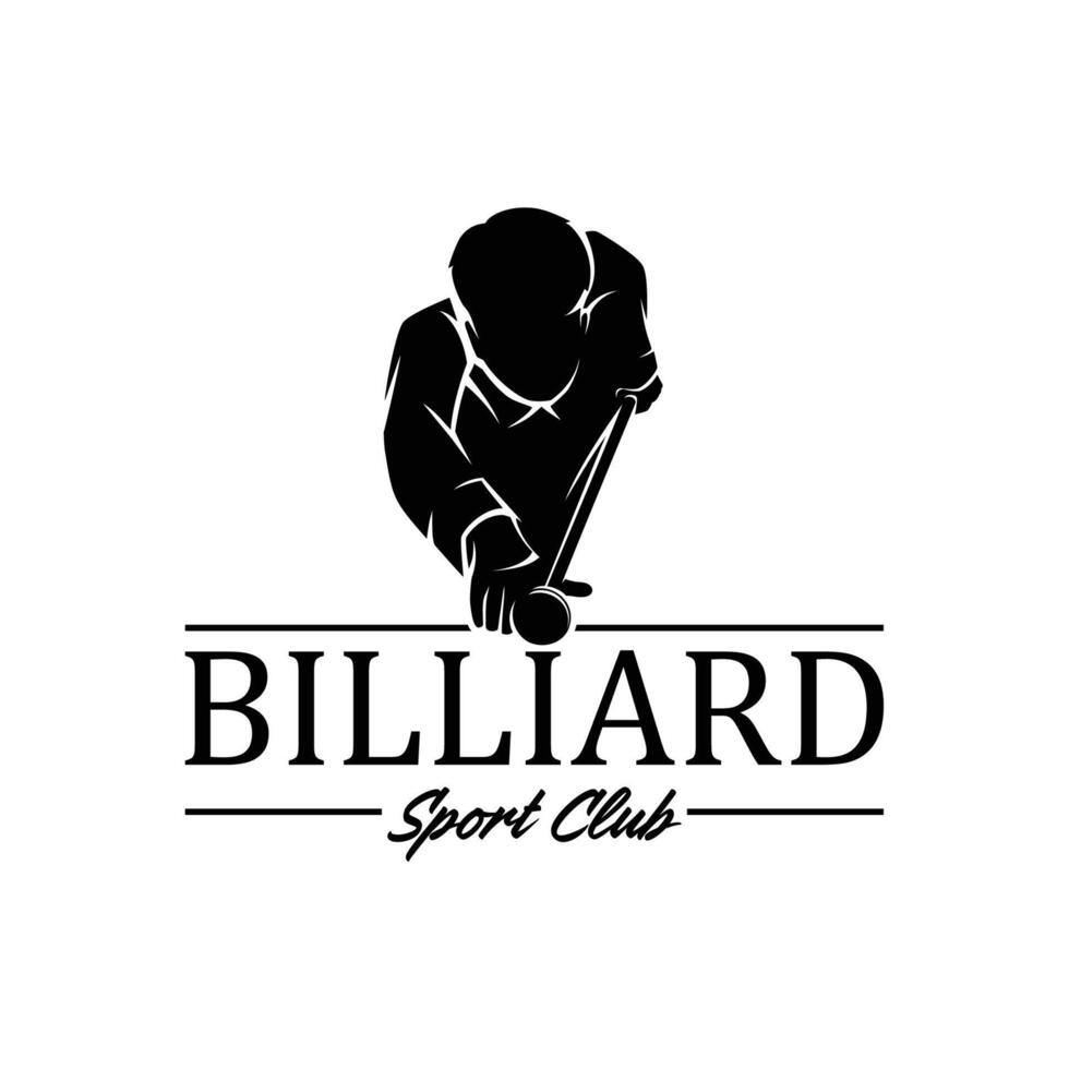 Billiard Player Logo Design Illustration vector