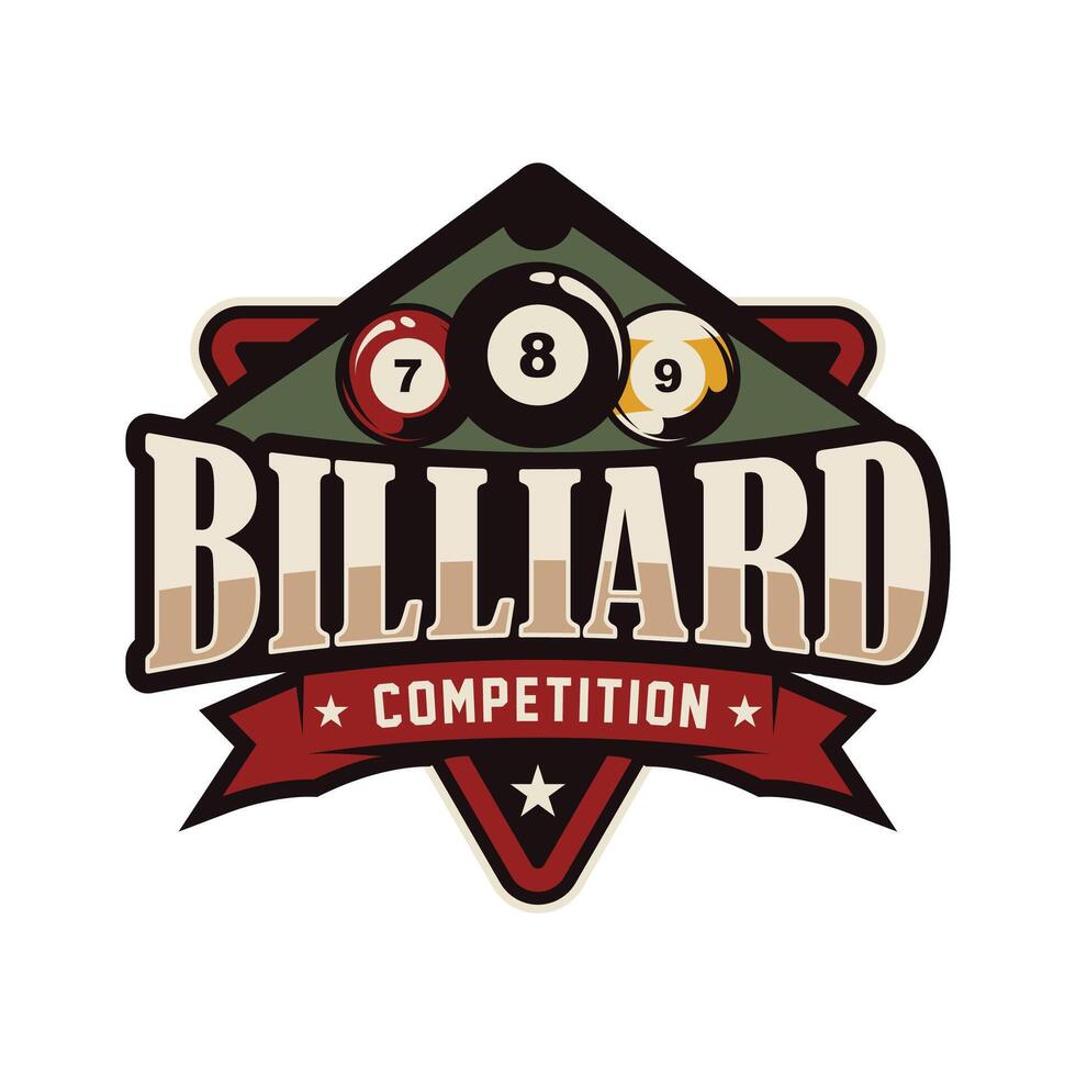 Billiard competition logo design vector