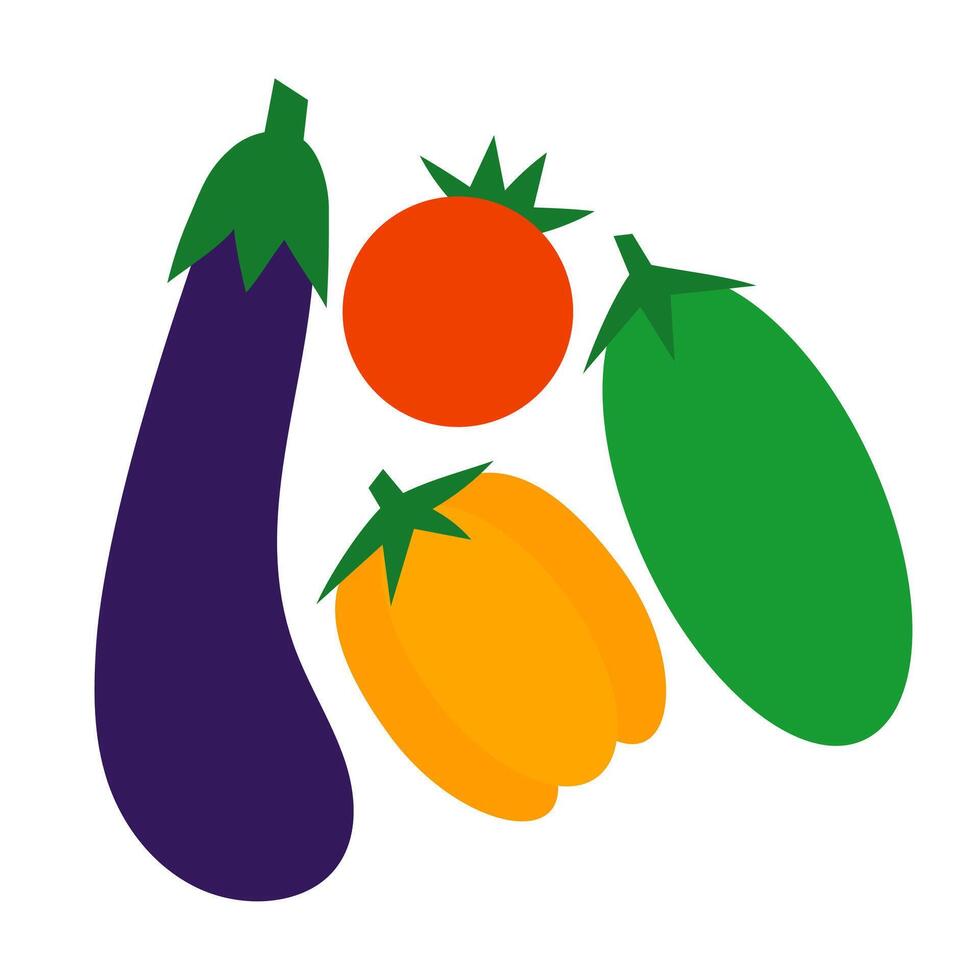 Vegetables collection. Decorative abstract flat illustration with veggies. Perfect background for web posters, cover design. Go vegan. Healthy food concept vector
