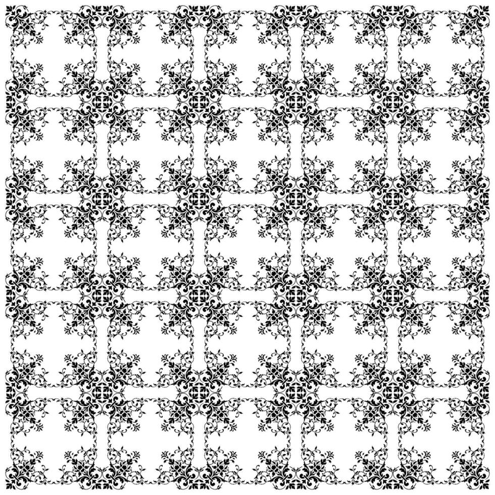 Black and white floral pattern design vector
