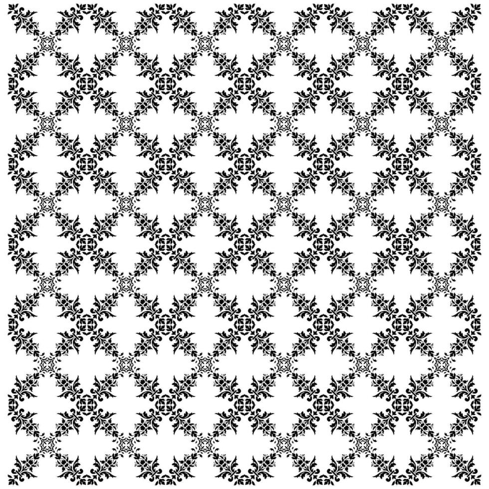 Floral pattern in black and white vector