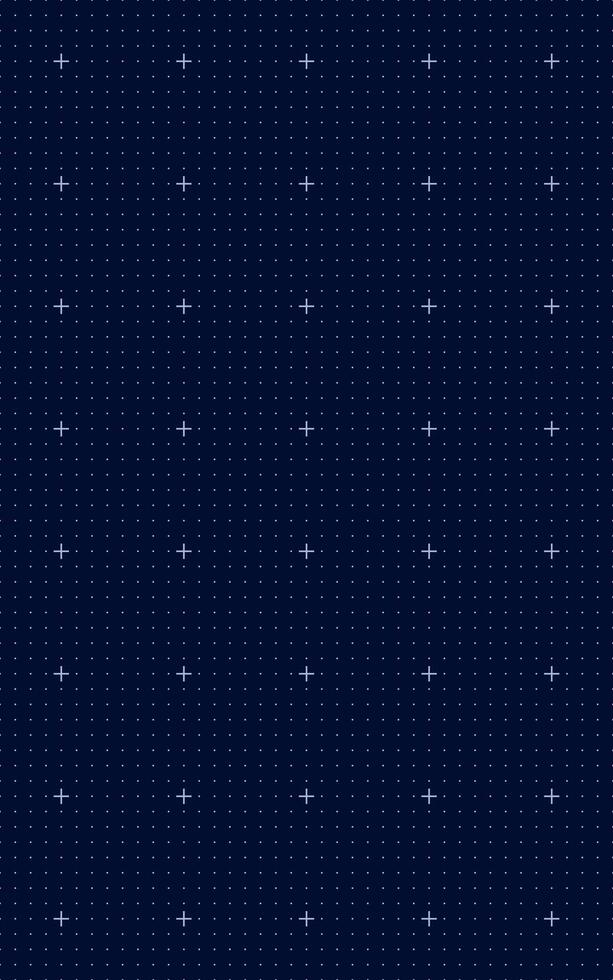 Abstract dark blue dotted grid pattern with white crosshairs, modern futuristic background for data science, mapping, interface design, engineering, and digital measurement visualization. vector