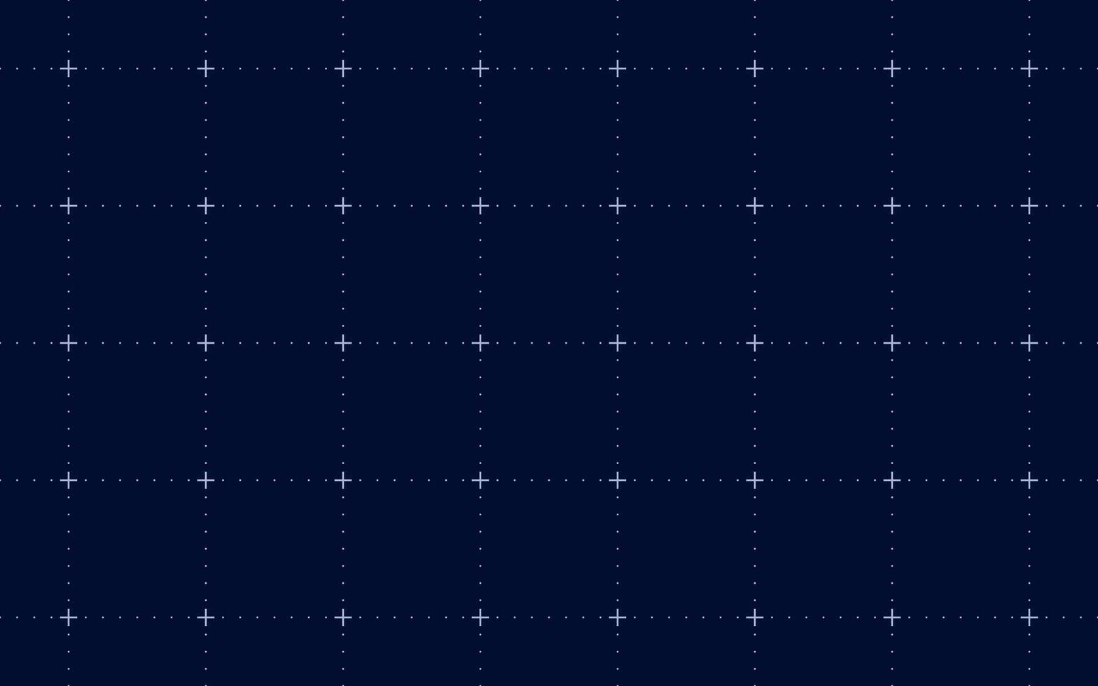 Dark navy blue grid background with seamless dotted lines and crosses abstract futuristic tech pattern geometric digital structure minimal wallpaper. vector