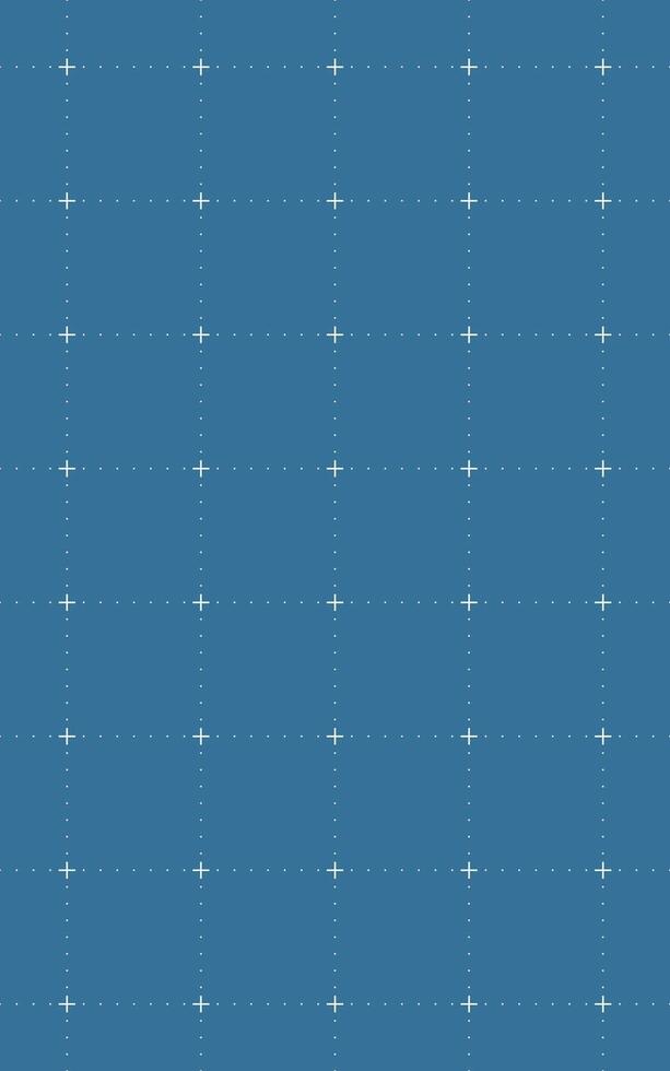 Blue digital grid background with white crosses dotted lines seamless futuristic matrix technology design abstract geometric tech wallpaper style surface. vector