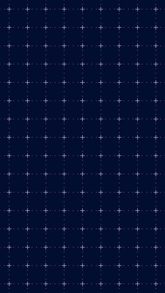 Dark technical dot and cross grid background pattern with spaced plotting layout for blueprint design drafting interface mathematics architecture technology schematic concept data. vector