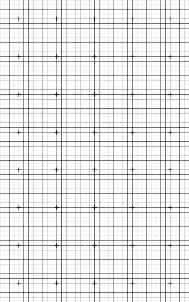 Engineering style square grid background with evenly spaced cross symbols seamless minimal layout template for technical drawing math blueprint illustration white background printable paper vector