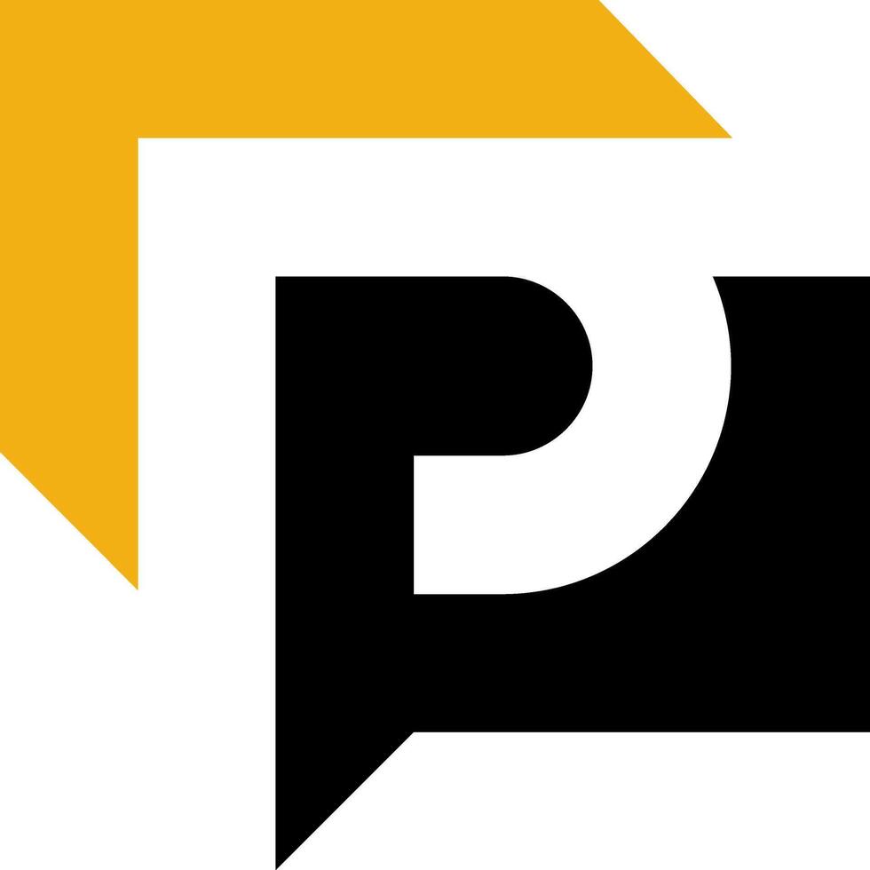 initial p box logo design vector
