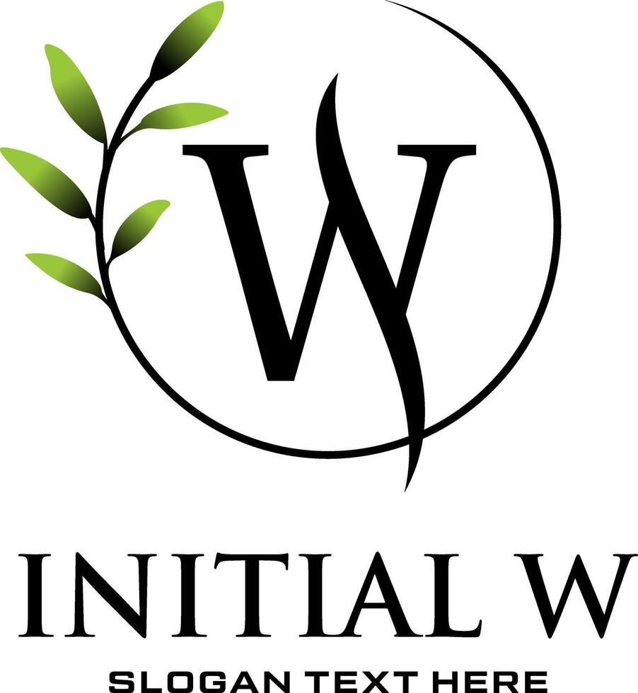 initial w feminime logo design vector