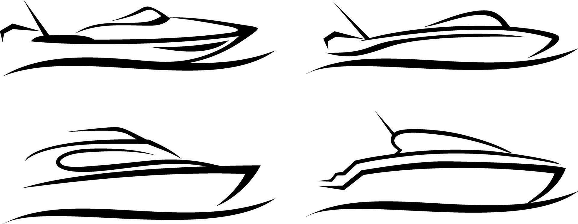 boat line idea logo design vector