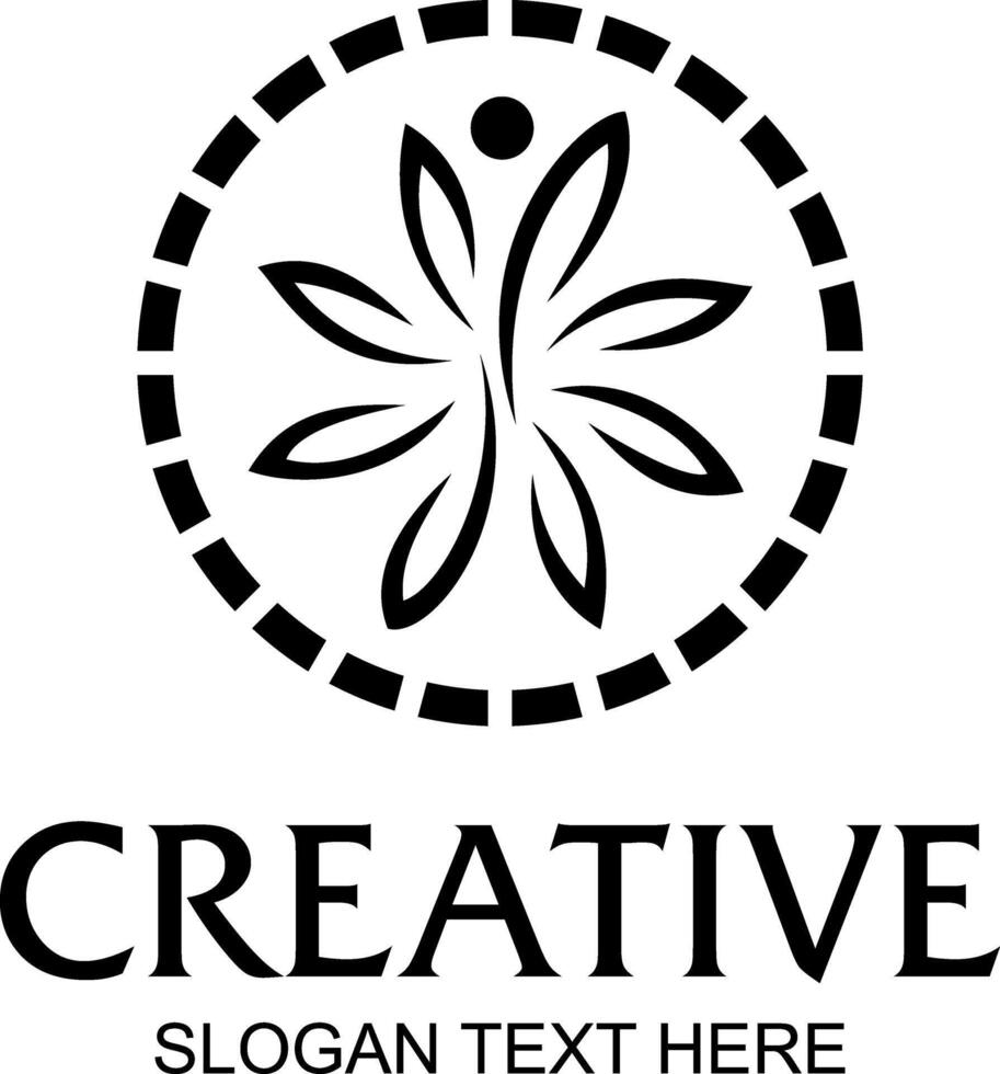 yoga style idea logo design vector