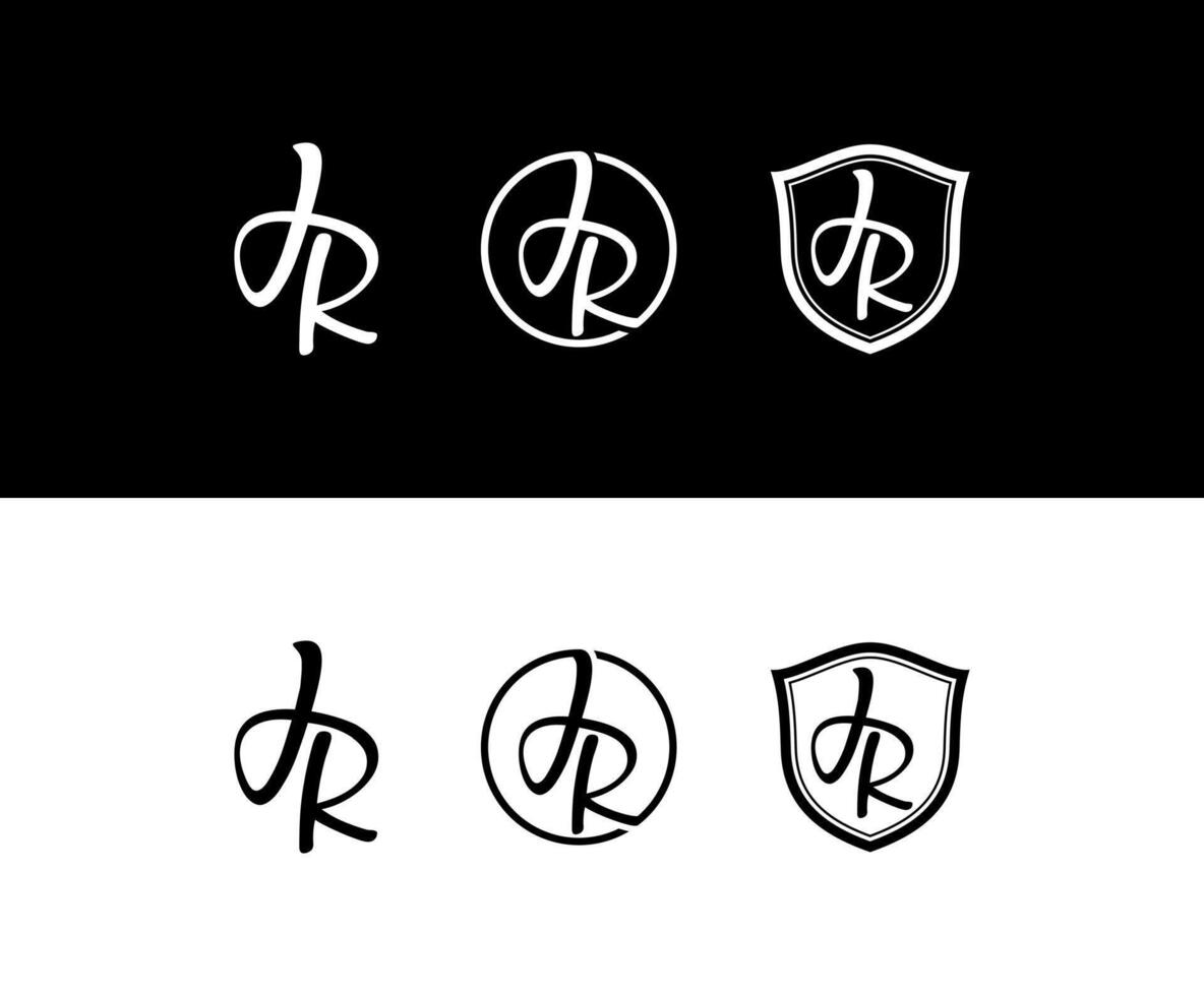 initial jr idea logo design vector