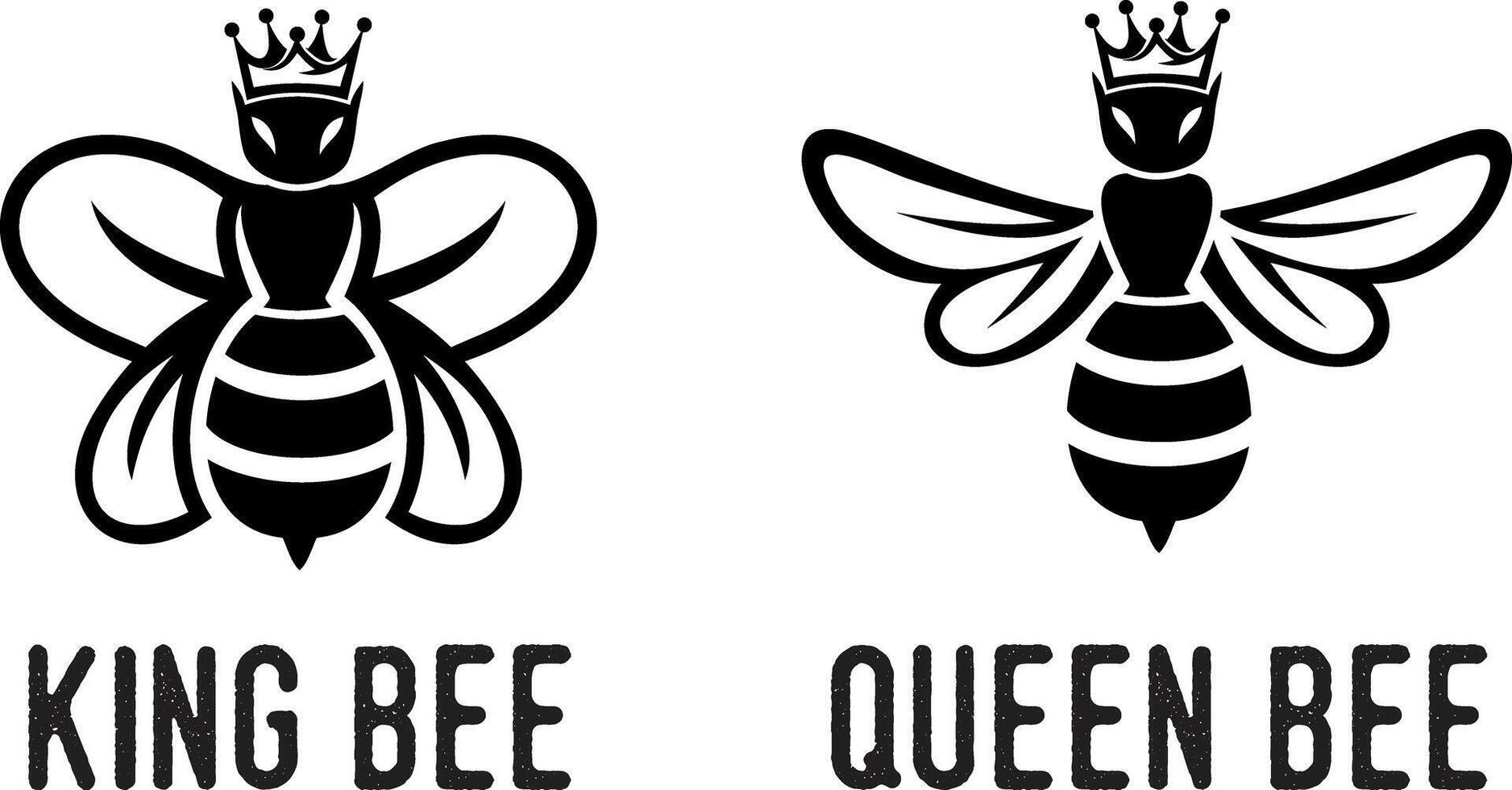 king and queen bee logo design vector