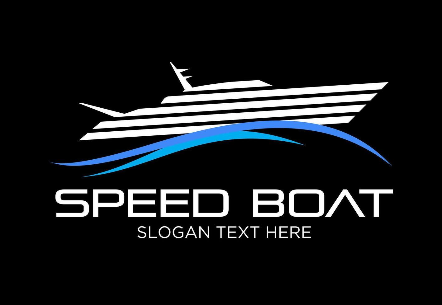 speed boat logo design vector
