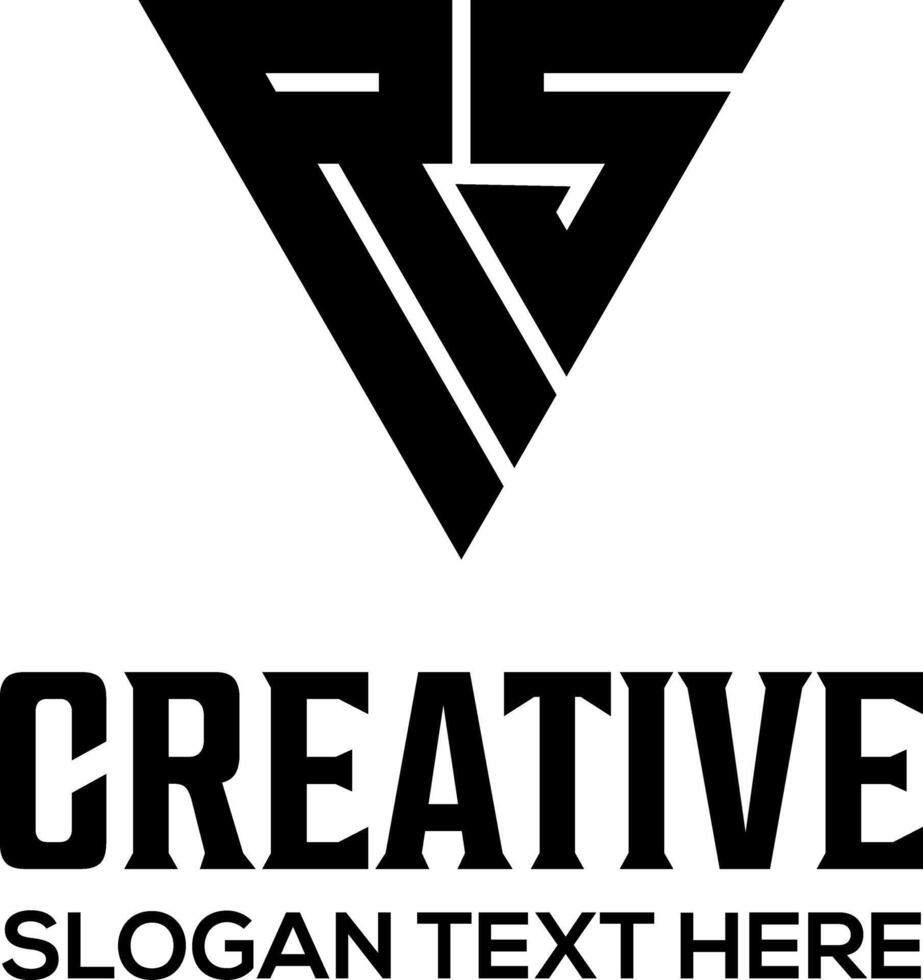 initial rs idea logo design vector