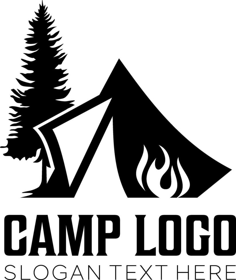 camp logo idea logo design vector