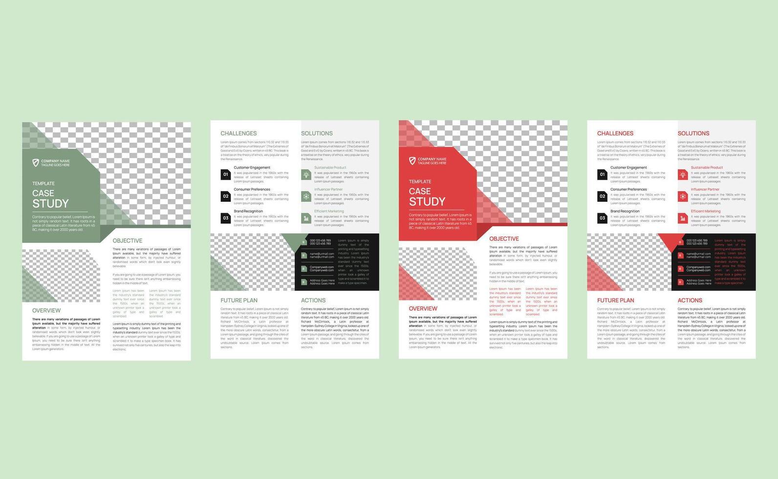 Elegant creative editable modern corporate professional company business case study template design. vector