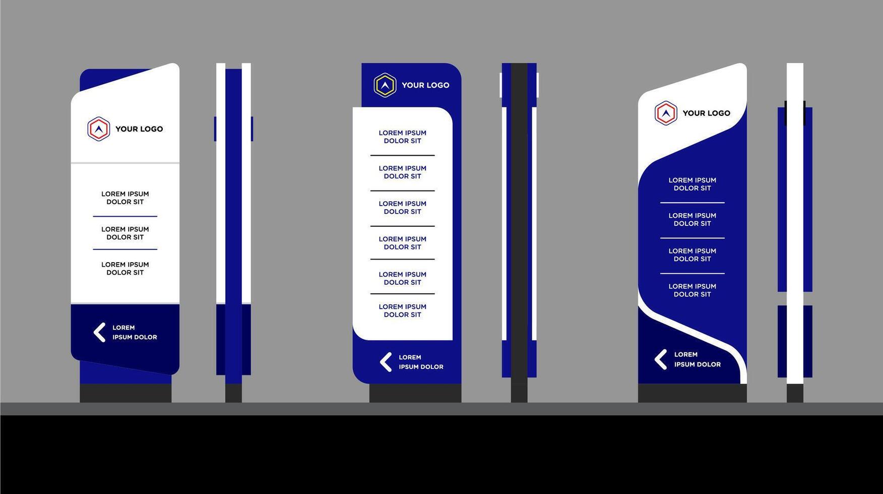 totem Exterior and interior signage template set corporate identity vector