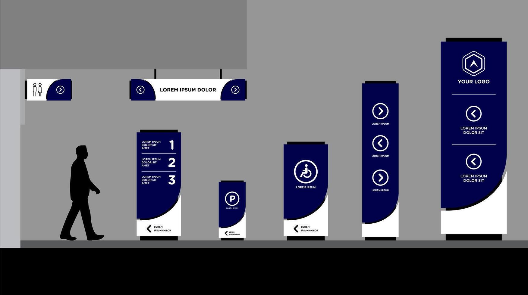 Information Kiosk Advertising Display signage template vector