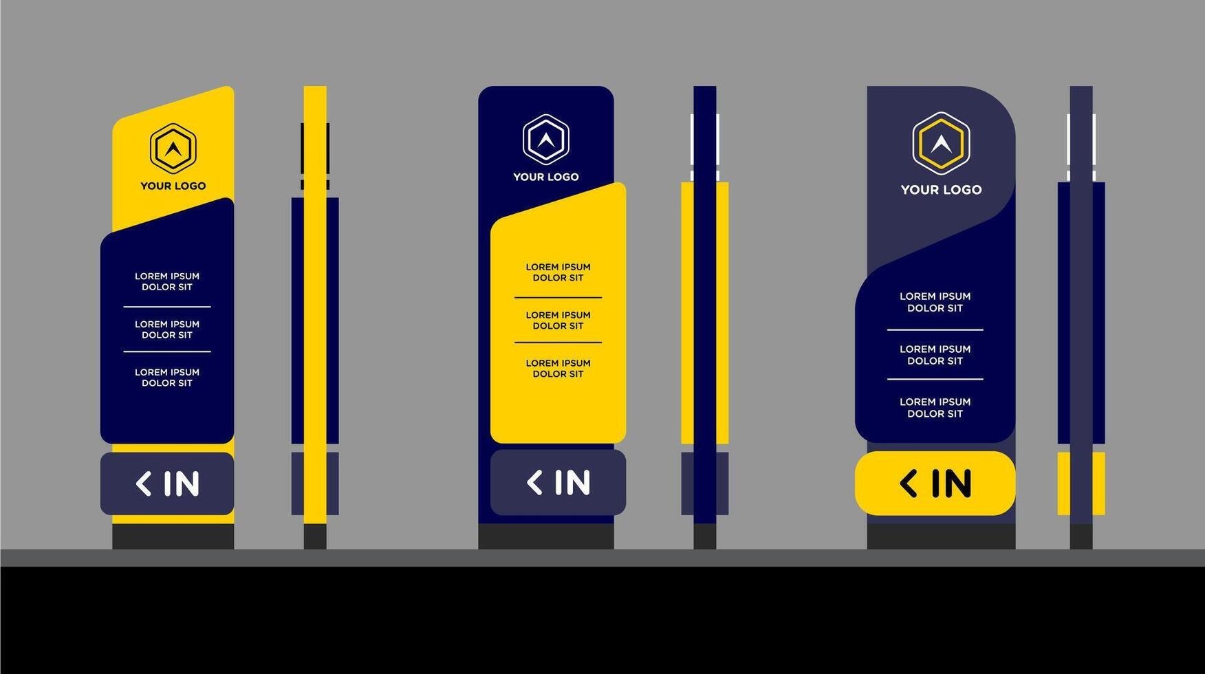 Totem Exterior and interior signage concept corporate identity vector