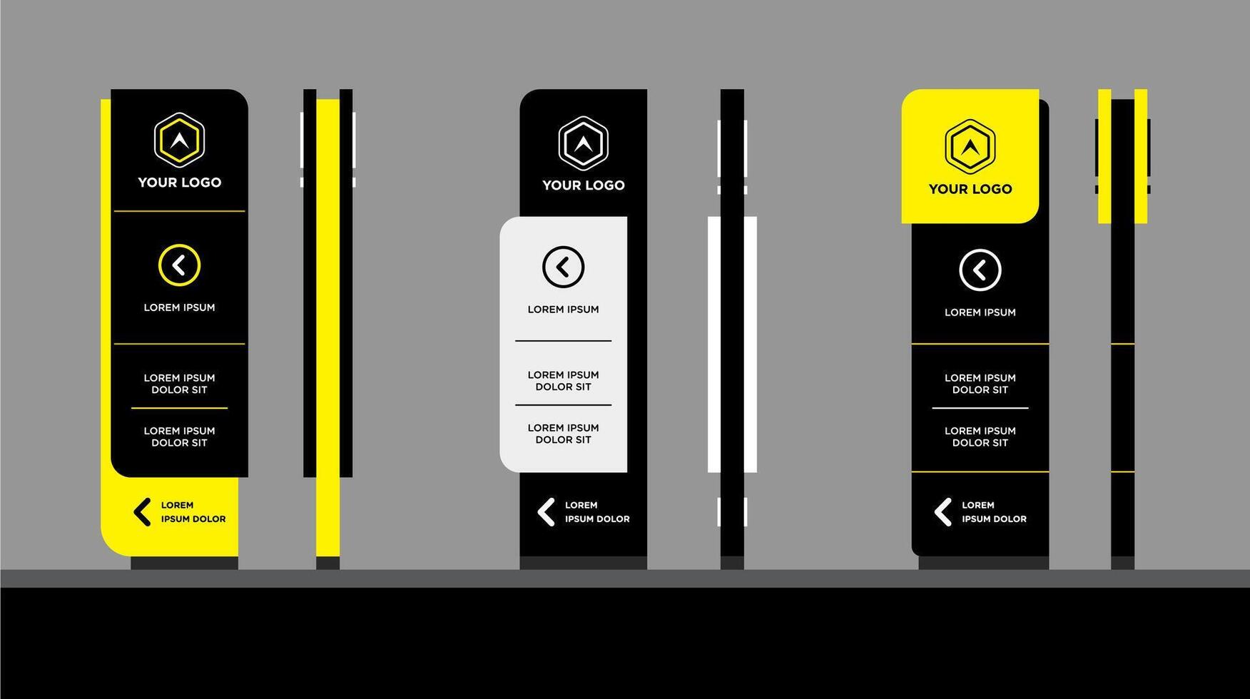 Totem signage concept corporate identity vector