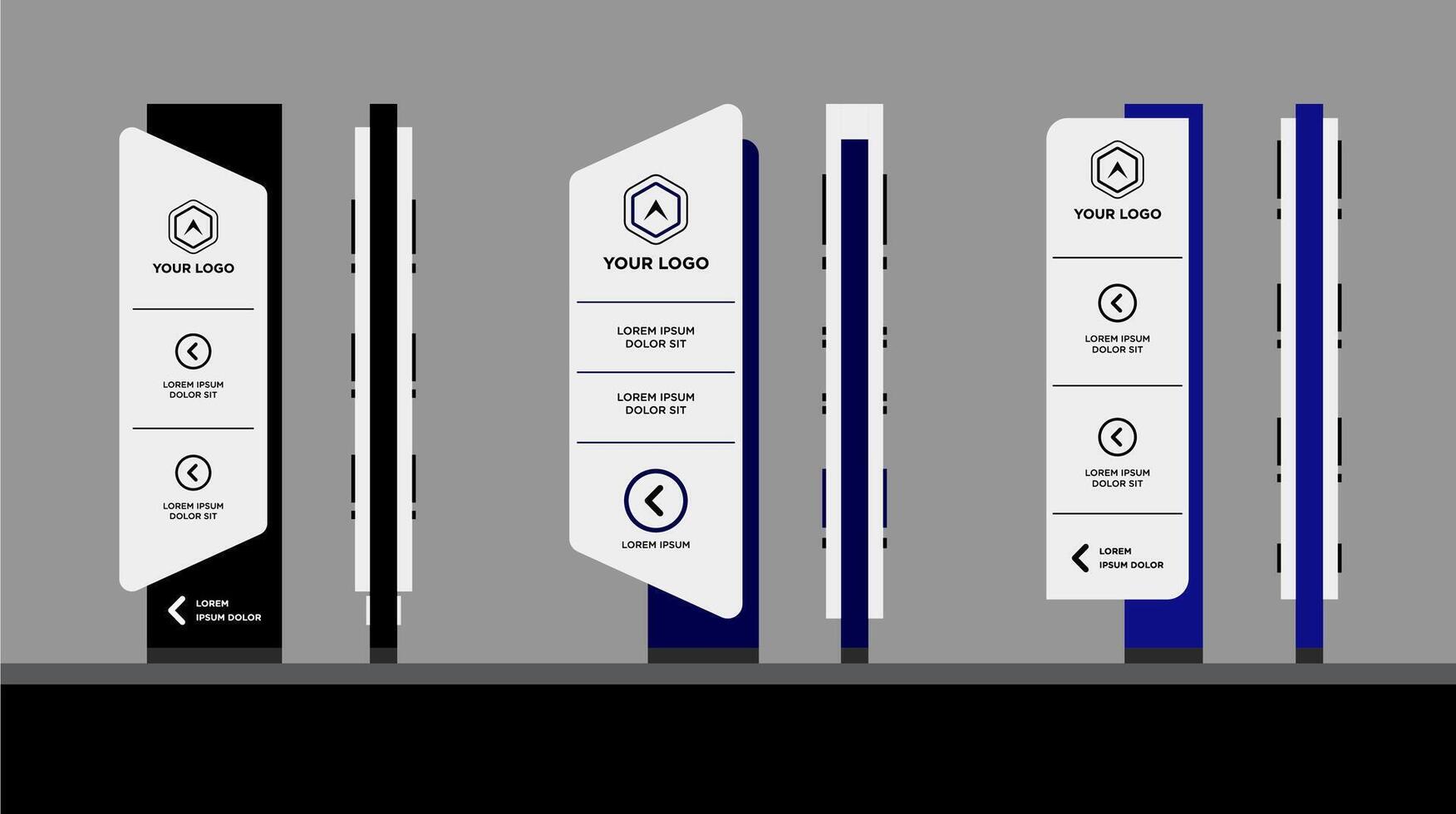 Information board Advertisement billboards set vector