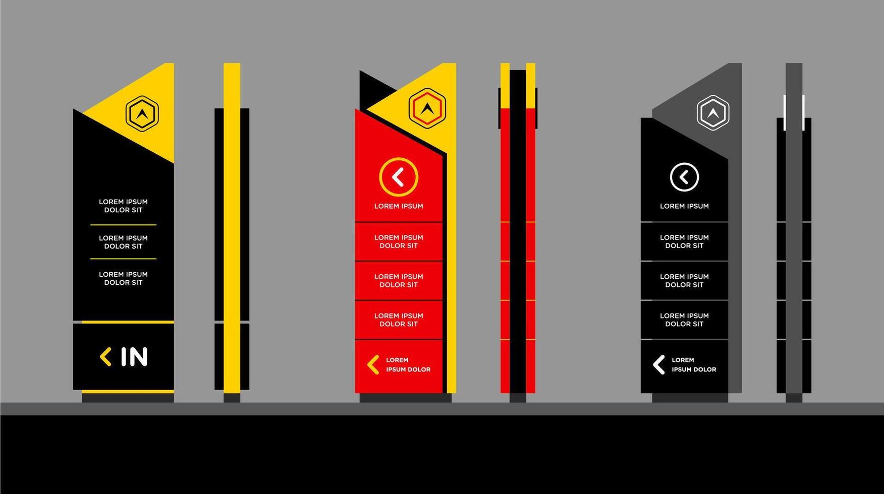 Totem Exterior and interior signage and traffic signage vector