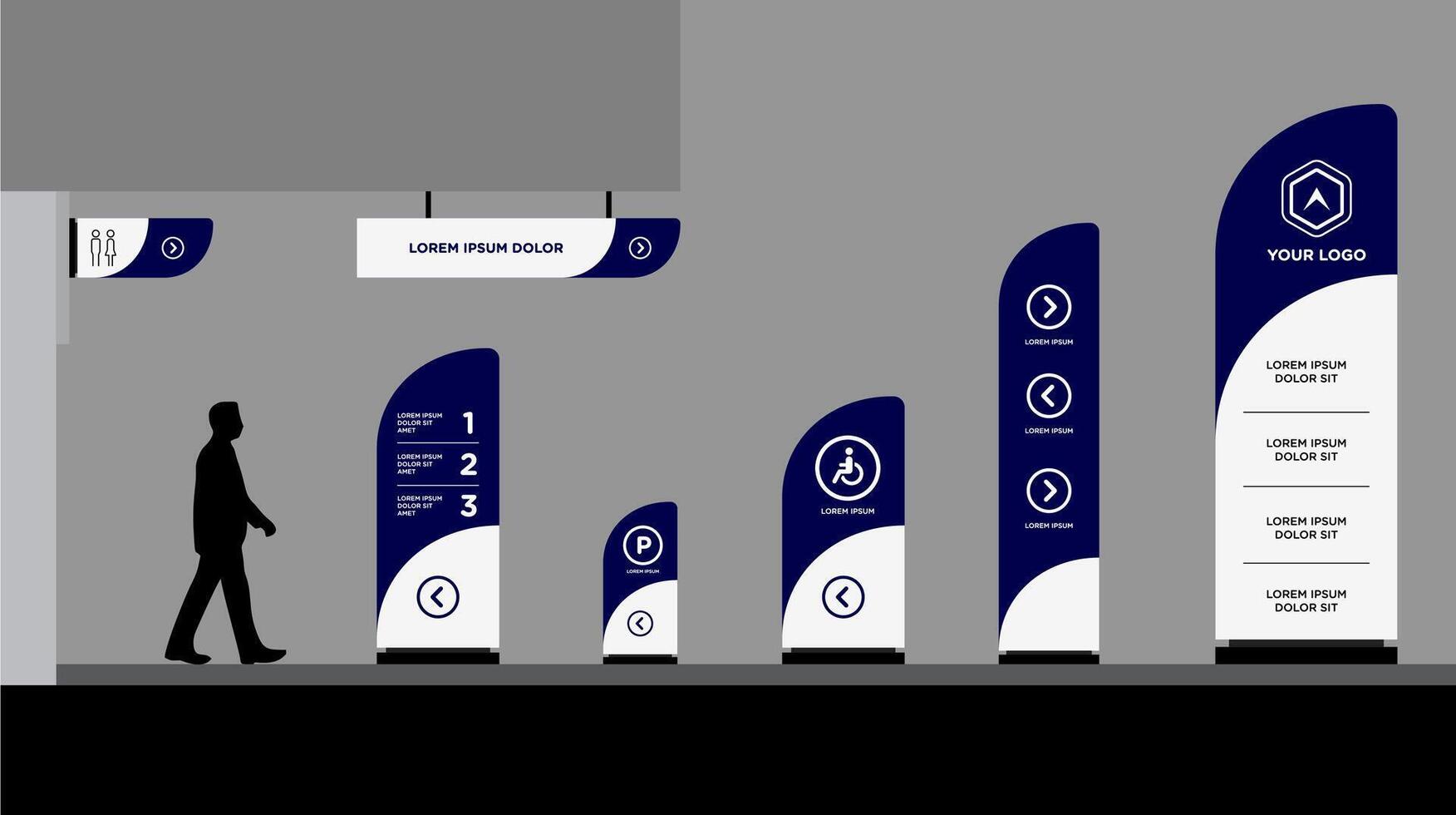 traffic signage system blue vector