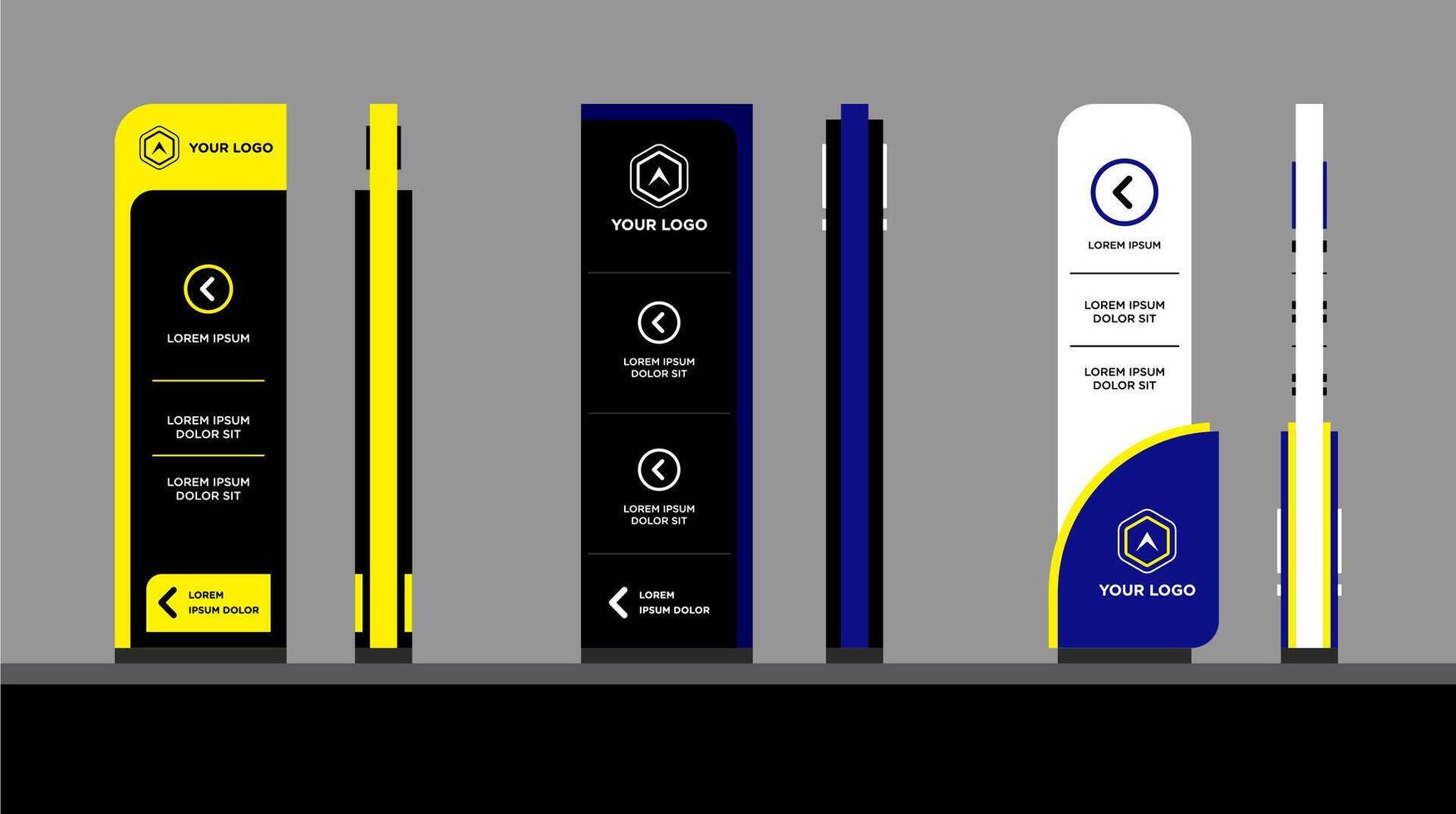 Information totem signage concept corporate identity vector