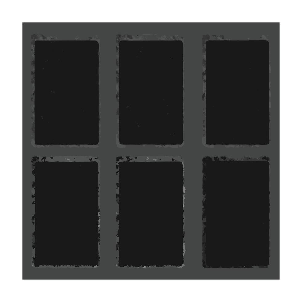 Grunge Style Card Frames or Page Dividers Template in Dark Gray Tones vector