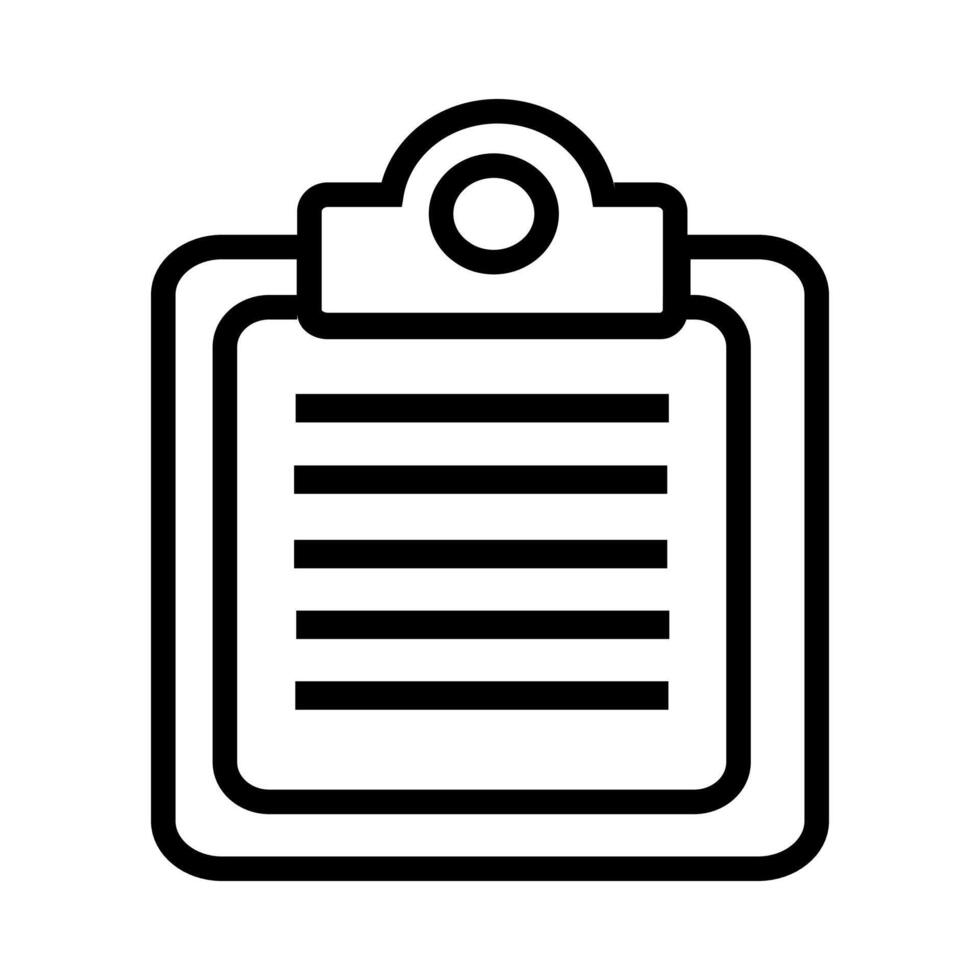 Minimalist Icon Of Clipboard With Lined Paper Provides A Simple Representation Of Organization vector