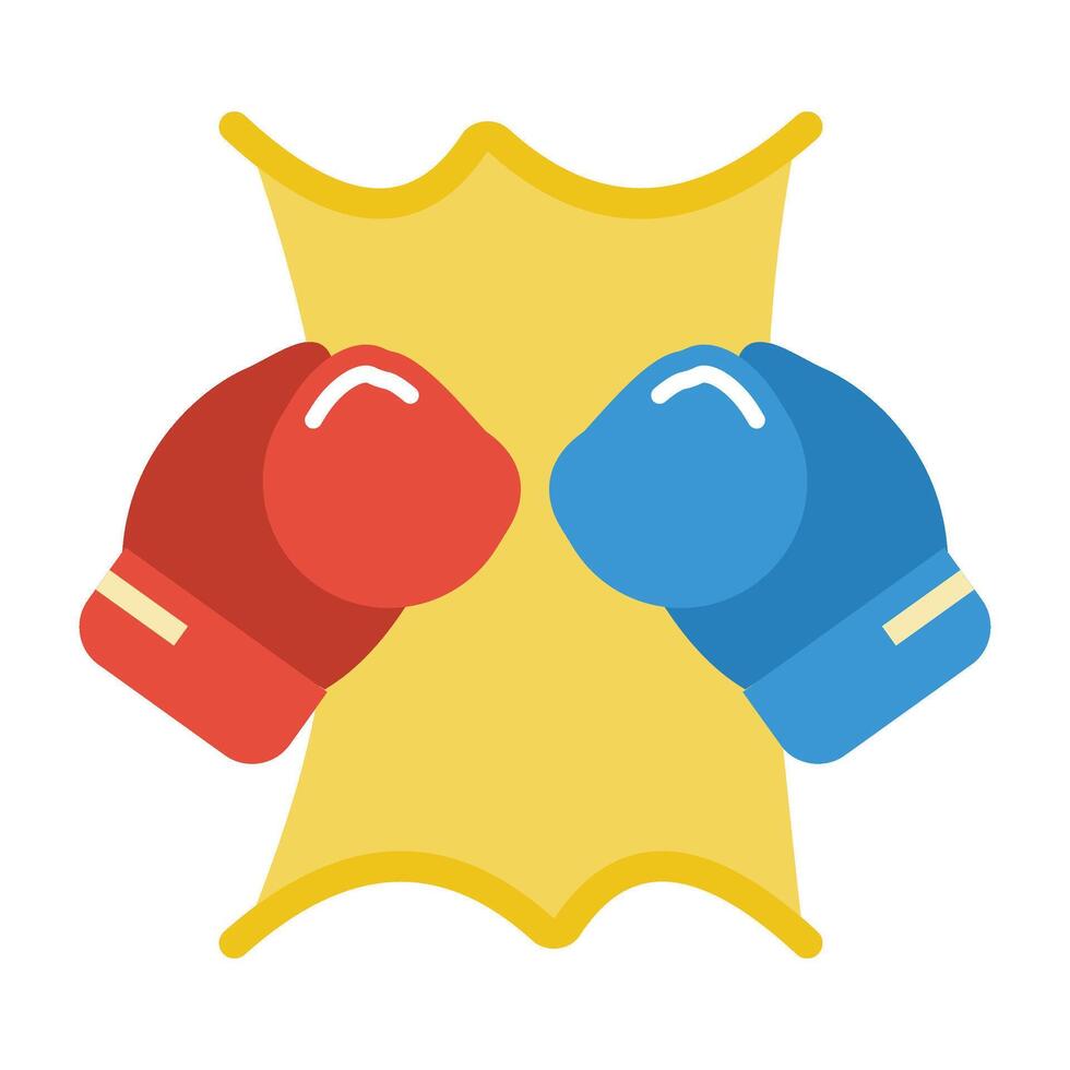 Red and blue boxing gloves illustration vector