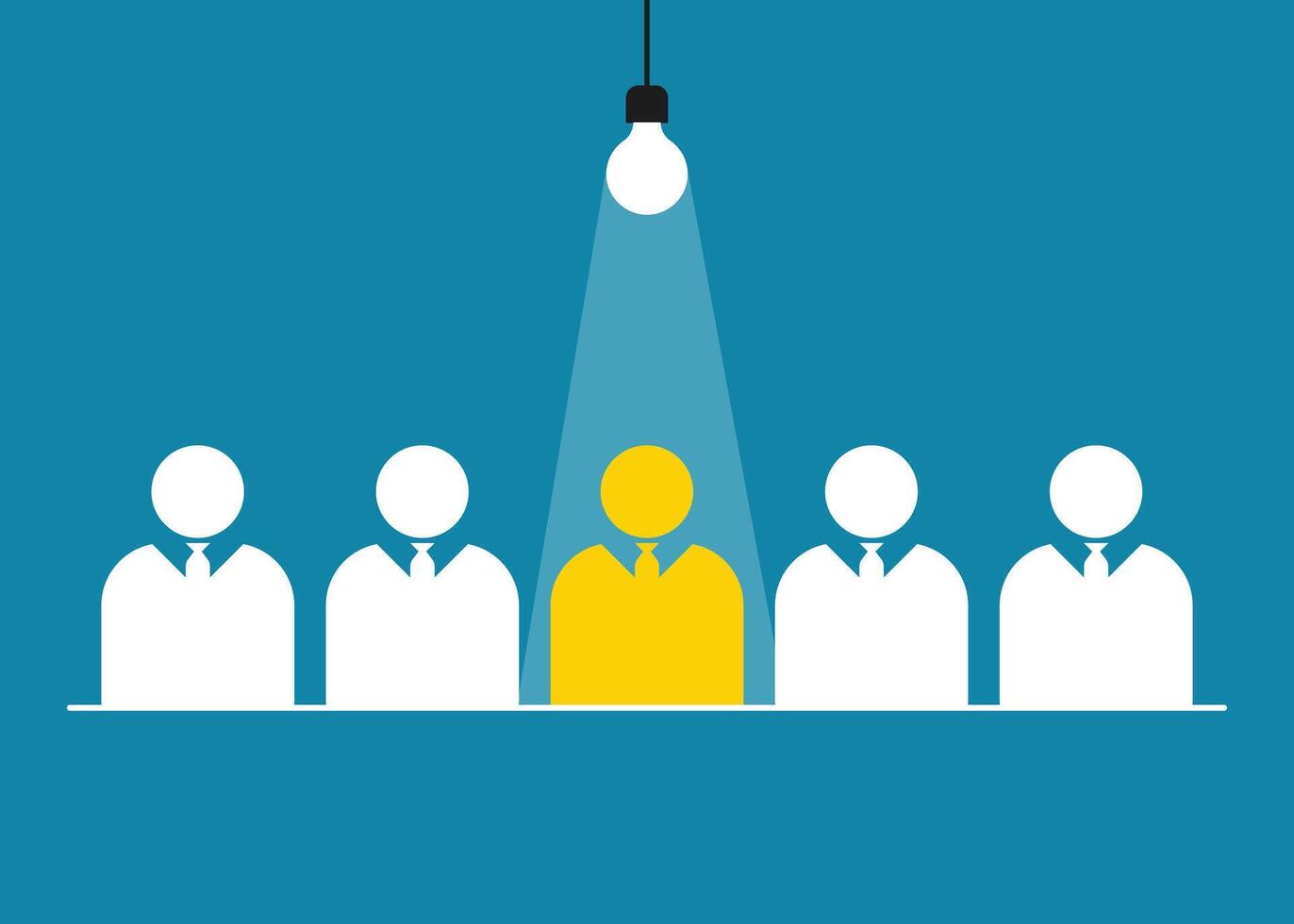 we recruit the best employees. selected employees are yellow vector
