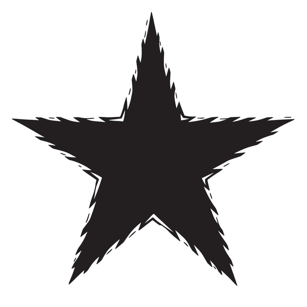 Black star vintage art silhouette grunge design isolated on a white background vector