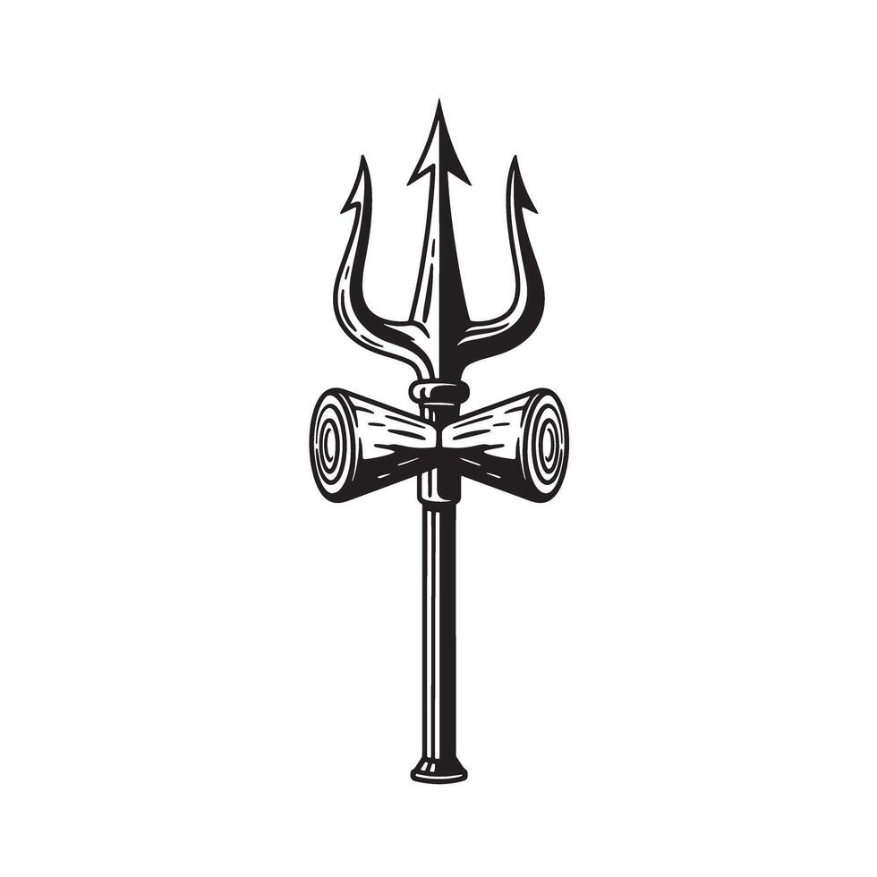 Trisula Vintage Art vector