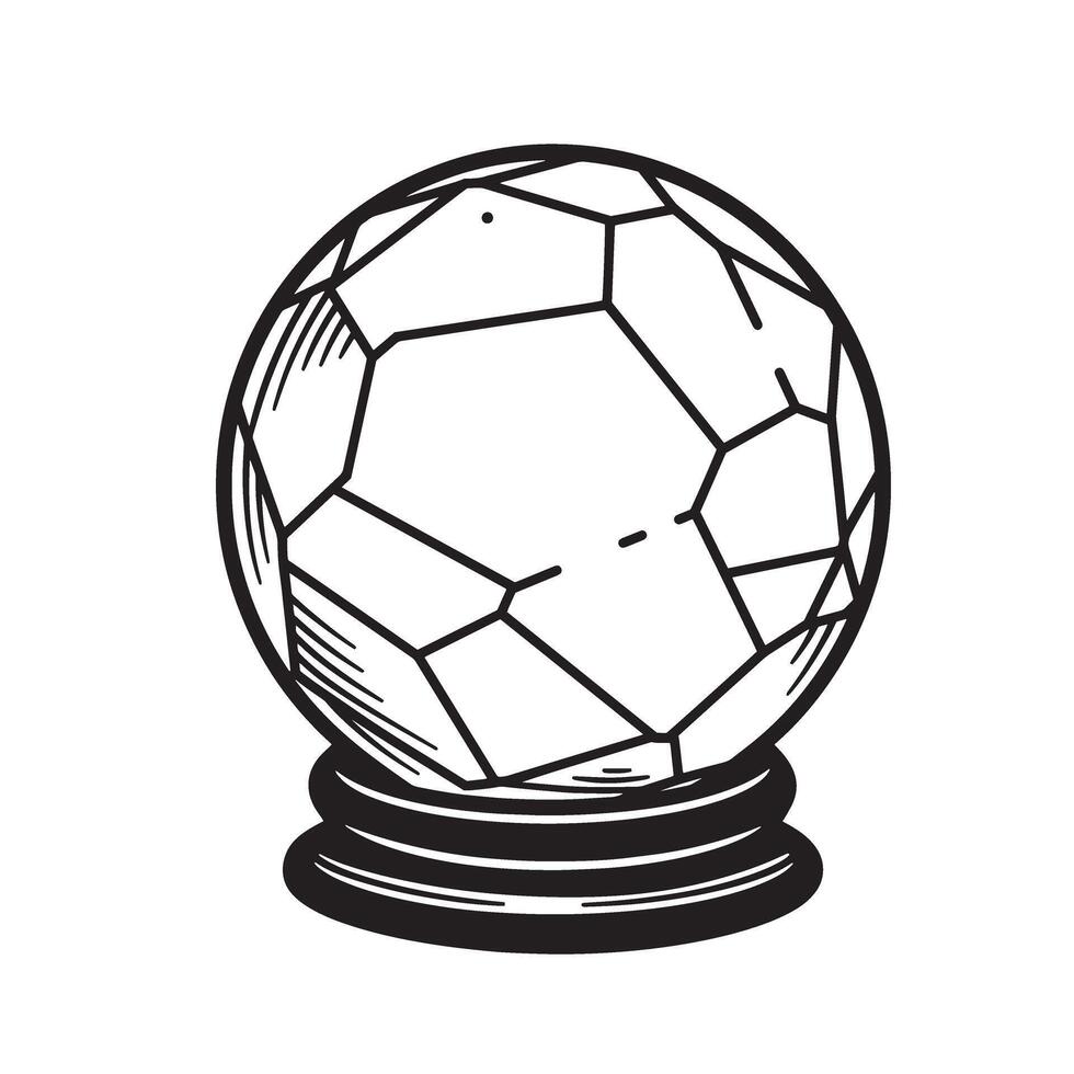 Vintage art silhouette illustration of a crystal ball for psychic fortune telling and magic vector