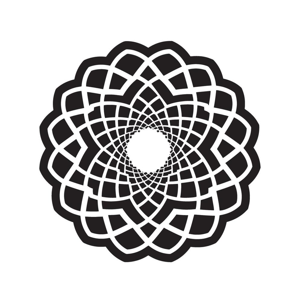 Elegant geometric floral pattern design in a modern silhouette style vector