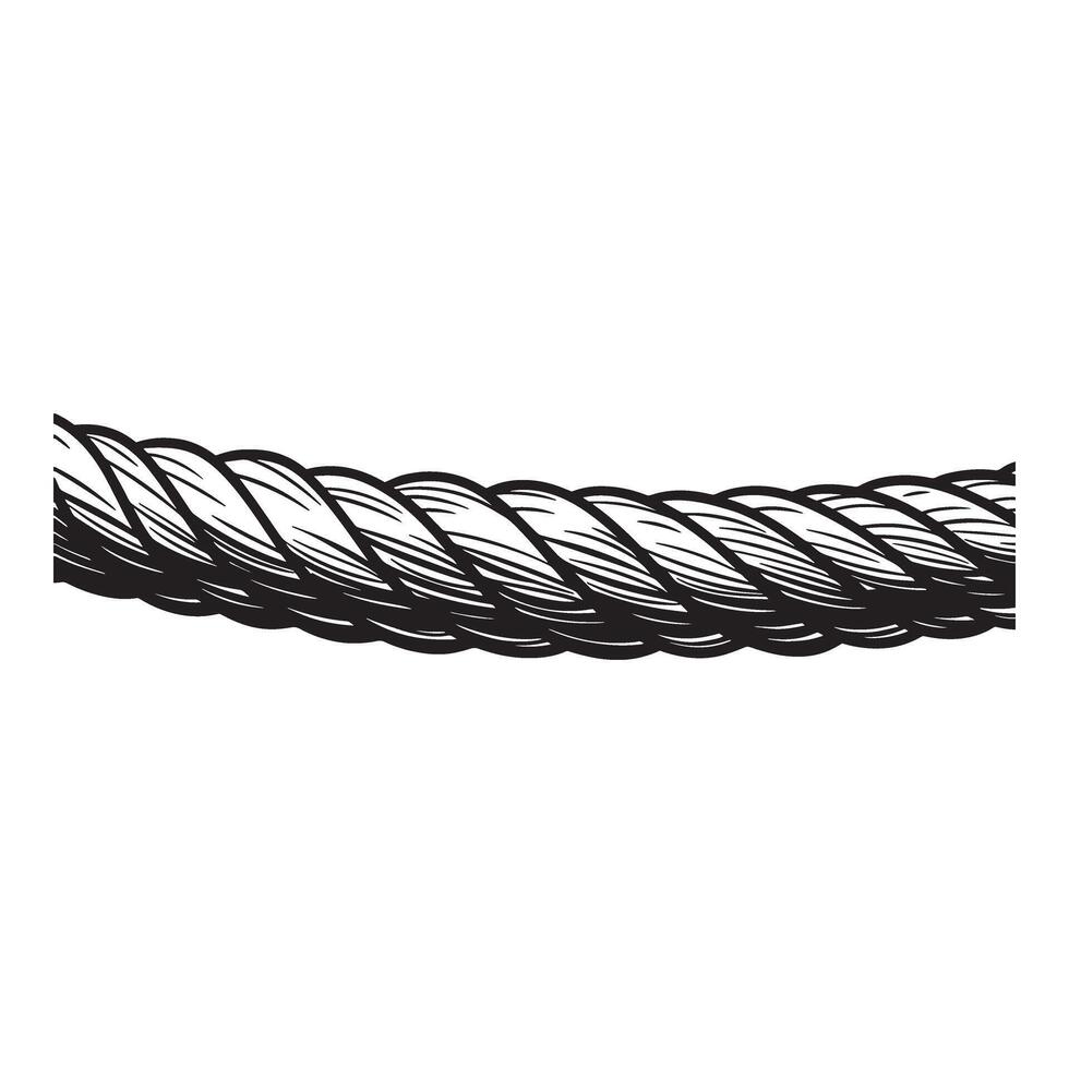 Intricate monochrome rope design with a detailed silhouette texture against a clean white background suitable for various applications. vector