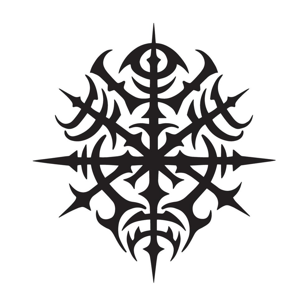 Abstract black and white vintage art silhouette decorative ornament design element vector