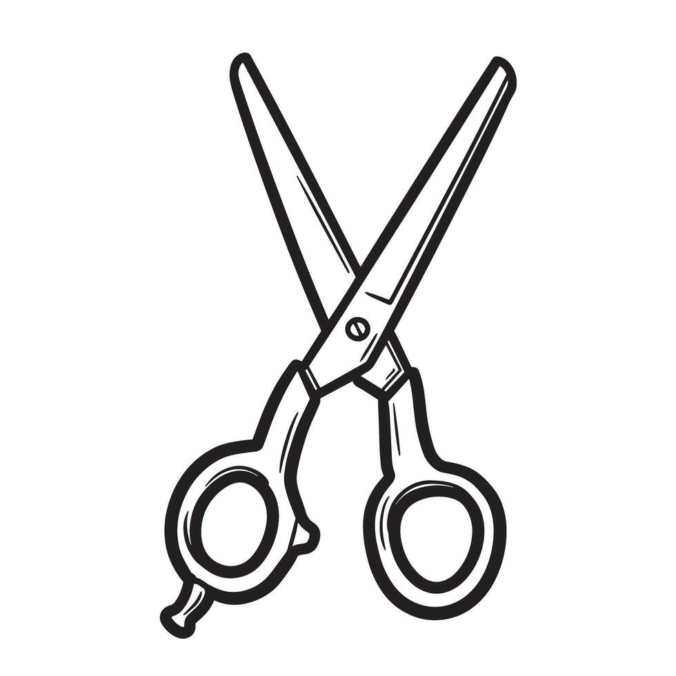 Vintage Art scissors line art icon surgical scissors drawing vector