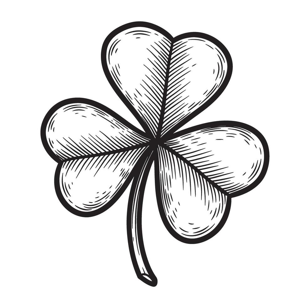 Vintage art illustration of a detailed shamrock depicting symbol of luck and irish heritage vector