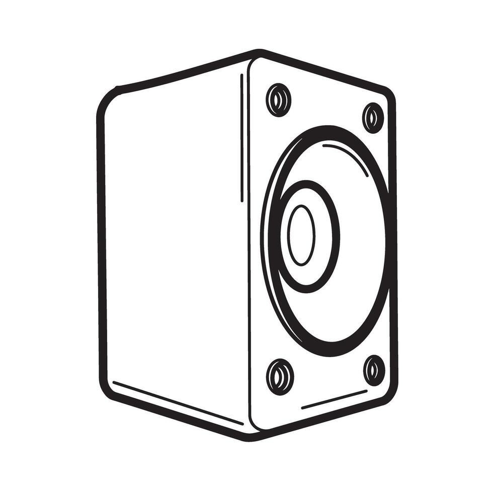 illustration of a stereo speaker in a minimalist silhouette style perfect for music audio projects and design vector