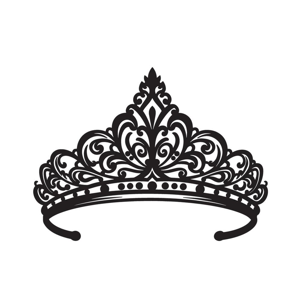 Elegant vintage art silhouette of a detailed royal crown perfect for design projects vector