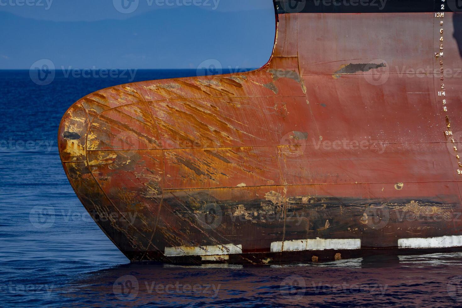 Big container ship prow detail photo