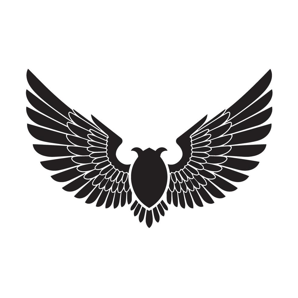 Elegant illustration of a vintage art silhouette winged emblem for design and decoration vector
