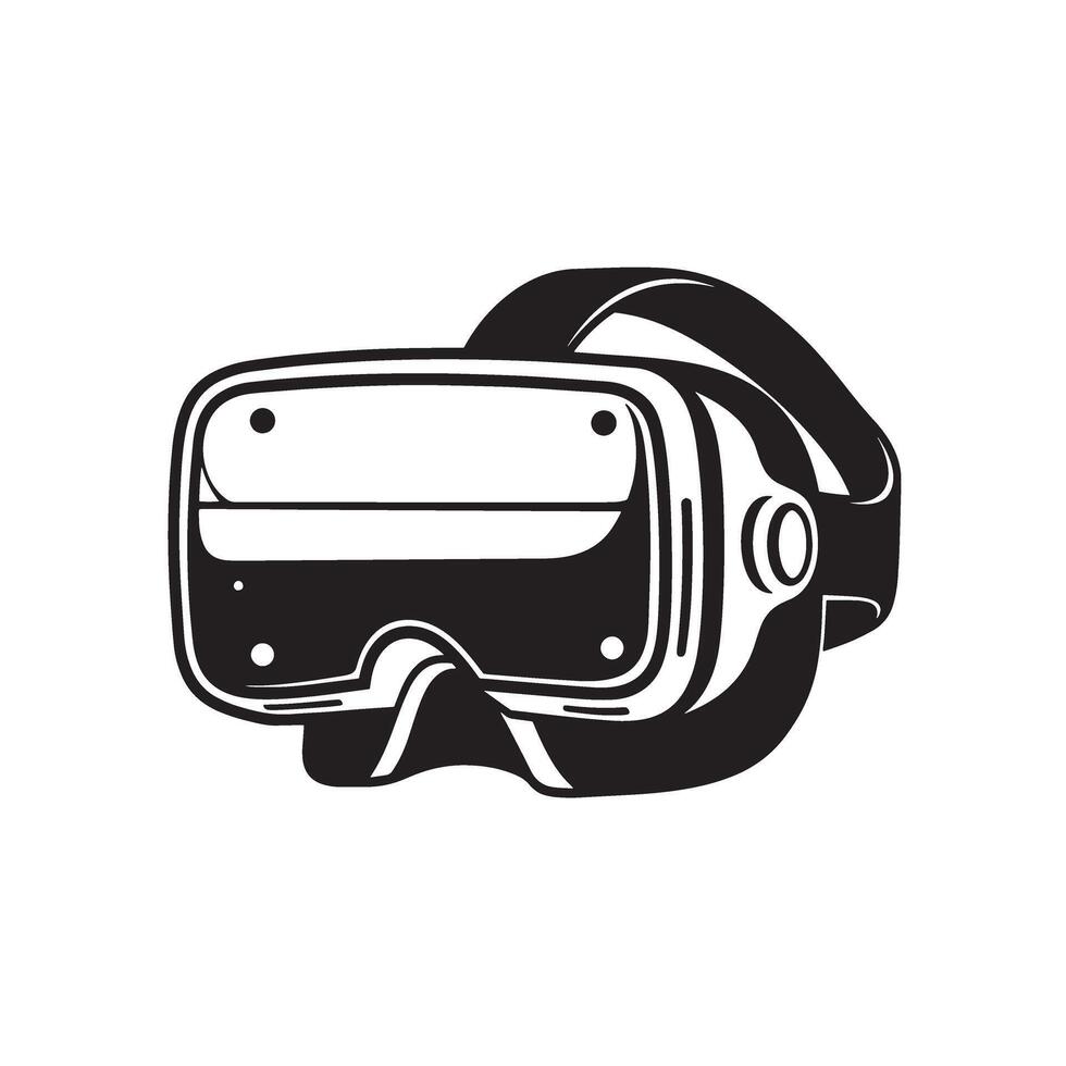 Vintage art silhouette vr headset for virtual reality augmented experiences virtual reality headset vr goggles vector