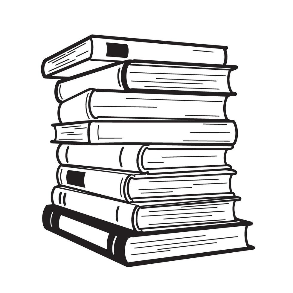 A minimalist illustration of a stack of books depicted as a simple silhouette perfect for educational content and learning designs. vector