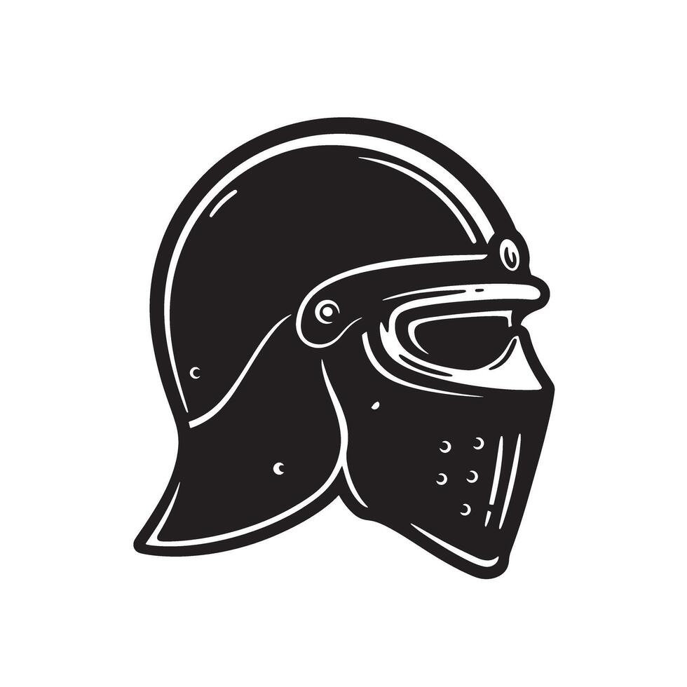 Vintage Art Knight helmet vector
